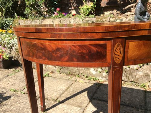 BEAUTIFUL GEORGIAN DEMI LUNE CARD TABLE - ADDITIONAL PHOTO 4