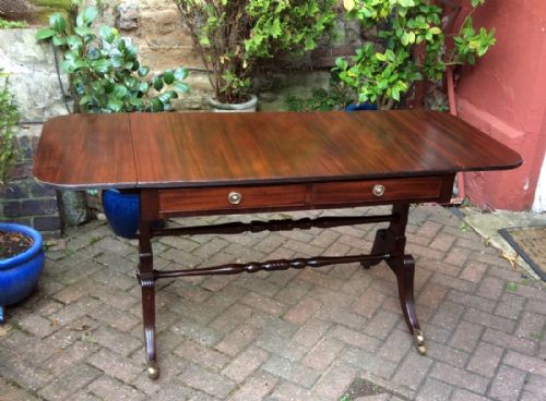 REGENCY MAHOGANY SOFA TABLE - ADDITIONAL PHOTO 2
