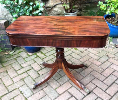 regency pedestal card table - CATEGORY: ANTIQUE TABLES - DATED REGENCY