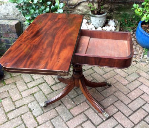 REGENCY PEDESTAL CARD TABLE - ADDITIONAL PHOTO 4