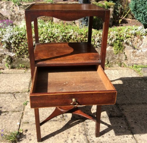 GEORGIAN MAHOGANY BEDSIDE TABLES OR SQUARE WASHSTANDS - ADDITIONAL PHOTO 1