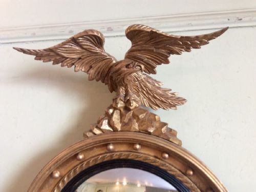 REGENCY CONVEX MIRROR WITH EAGLE - ADDITIONAL PHOTO 1