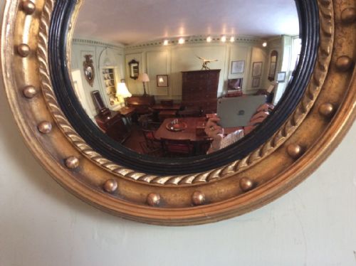 REGENCY CONVEX MIRROR WITH EAGLE - ADDITIONAL PHOTO 2