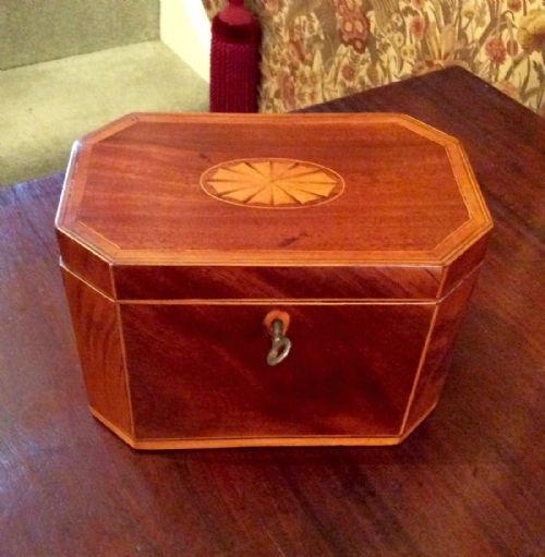 sheraton period georgian tea caddy - CATEGORY: ANTIQUE BOXES - DATED GEORGIAN
