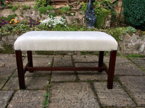 LARGE MAHOGANY STOOL OR COFFEE TABLE - ADDITIONAL PHOTO 1