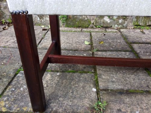 LARGE MAHOGANY STOOL OR COFFEE TABLE - ADDITIONAL PHOTO 3