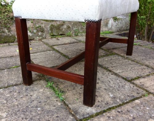 LARGE MAHOGANY STOOL OR COFFEE TABLE - ADDITIONAL PHOTO 4