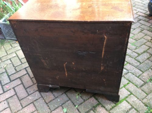 SMALL OAK GEORGIAN CHEST OF DRAWERS - ADDITIONAL PHOTO 5