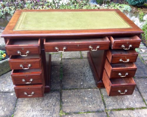 SUPER QUALITY MAHOGANY PEDESTAL DESK - ADDITIONAL PHOTO 1