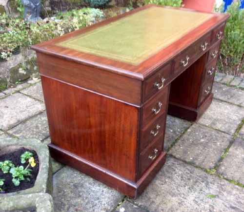 SUPER QUALITY MAHOGANY PEDESTAL DESK - ADDITIONAL PHOTO 3