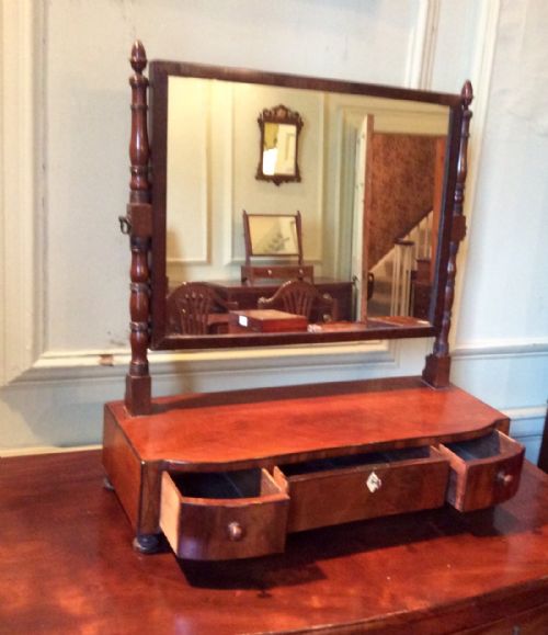 MAHOGANY TOILET OR DRESSING TABLE MIRROR - ADDITIONAL PHOTO 4