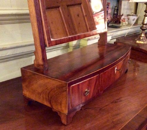 PRETTY GEORGIAN BOW FRONT TOILET OR DRESSING TABLE MIRROR - ADDITIONAL PHOTO 3
