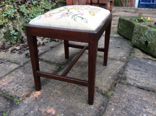 GEORGIAN MAHOGANY DRESSING TABLE STOOL - ADDITIONAL PHOTO 1