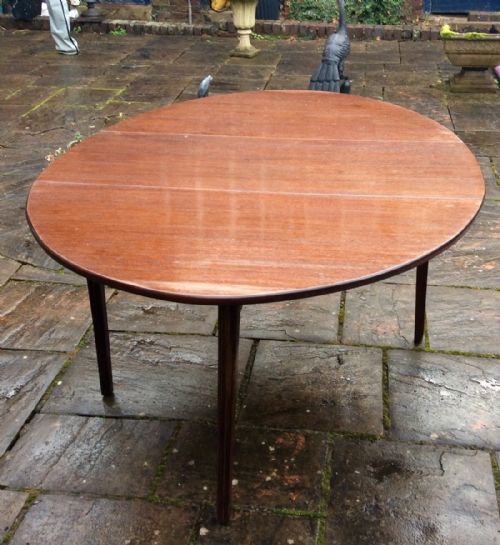 GEORGIAN MAHOGANY DROP LEAF OVAL DINING TABLE - ADDITIONAL PHOTO 4