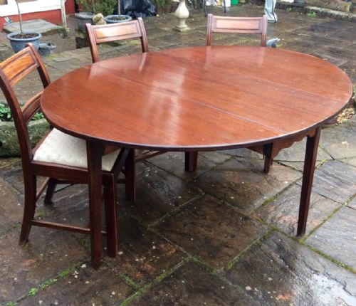 GEORGIAN MAHOGANY DROP LEAF OVAL DINING TABLE - ADDITIONAL PHOTO 5