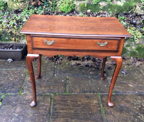 georgian oak cabriole leg side table - CATEGORY: ANTIQUE TABLES - DATED 1750