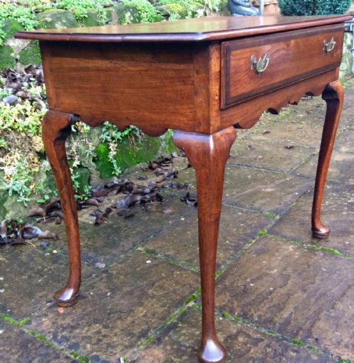 GEORGIAN OAK CABRIOLE LEG SIDE TABLE - ADDITIONAL PHOTO 1