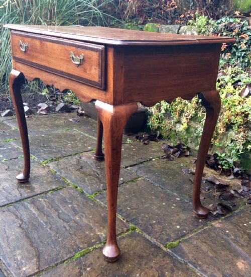 GEORGIAN OAK CABRIOLE LEG SIDE TABLE - ADDITIONAL PHOTO 2