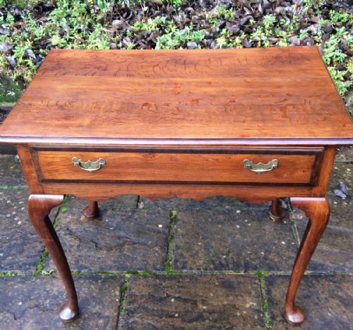 GEORGIAN OAK CABRIOLE LEG SIDE TABLE - ADDITIONAL PHOTO 3