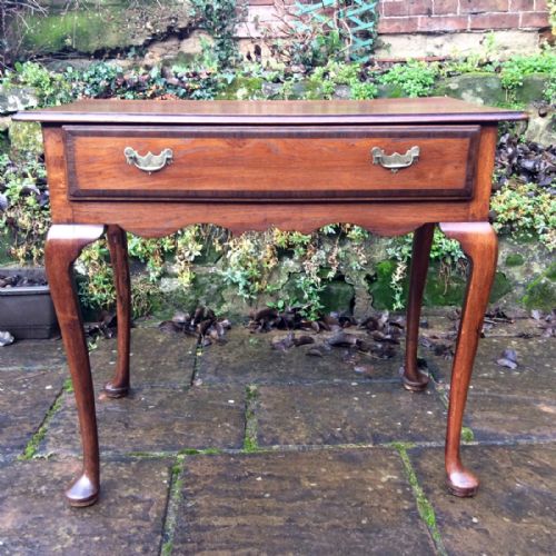 GEORGIAN OAK CABRIOLE LEG SIDE TABLE - ADDITIONAL PHOTO 5