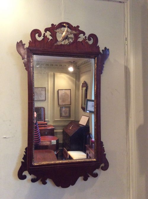 georgian mahogany fret wall mirror - CATEGORY: ANTIQUE MIRRORS - DATED GEORGIAN