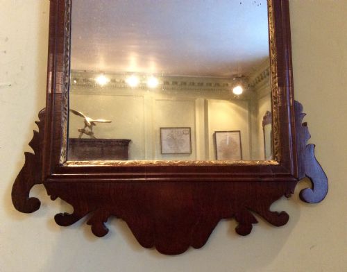 GEORGIAN MAHOGANY FRET WALL MIRROR - ADDITIONAL PHOTO 2