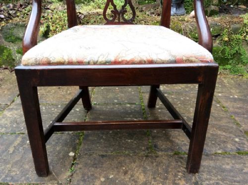 CHIPPENDALE PERIOD MAHOGANY CARVER ELBOW OR DESK CHAIR - ADDITIONAL PHOTO 2
