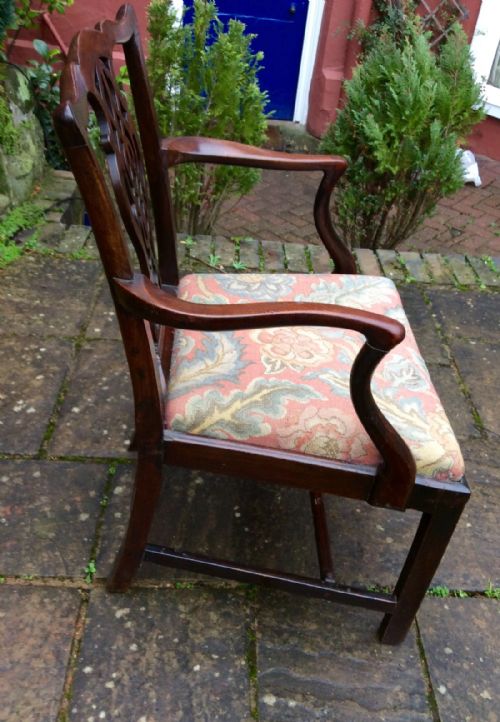 CHIPPENDALE PERIOD MAHOGANY CARVER ELBOW OR DESK CHAIR - ADDITIONAL PHOTO 3