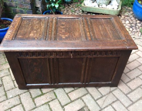 late 17th c oak coffer - CATEGORY: ANTIQUE CHESTS - DATED 1700