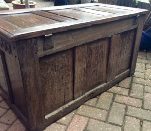 LATE 17TH C OAK COFFER - ADDITIONAL PHOTO 4