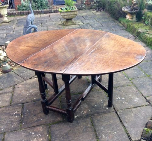 EARLY OAK DROP LEAF OVAL DINING TABLE - ADDITIONAL PHOTO 1