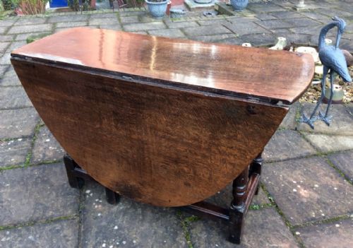 EARLY OAK DROP LEAF OVAL DINING TABLE - ADDITIONAL PHOTO 4