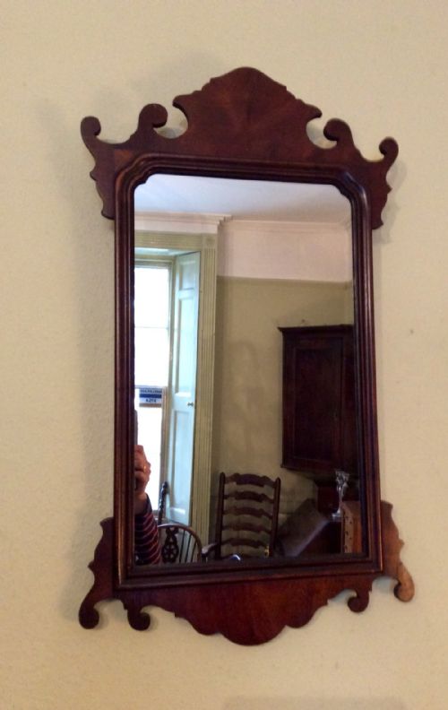 mahogany fret wall mirror - CATEGORY: ANTIQUE MIRRORS - DATED EDWARDIAN