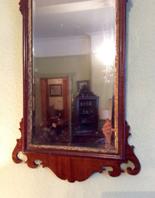 GEORGIAN MAHOGANY FRET WALL MIRROR - ADDITIONAL PHOTO 1