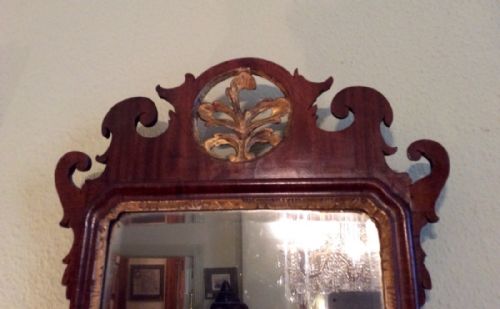 GEORGIAN MAHOGANY FRET WALL MIRROR - ADDITIONAL PHOTO 2