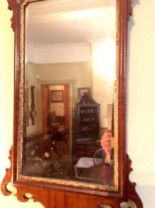 GEORGIAN MAHOGANY FRET WALL MIRROR - ADDITIONAL PHOTO 3