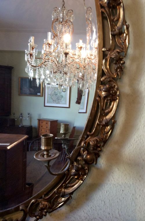 FANTASTIC LARGE OVAL ORMOLU MIRROR - ADDITIONAL PHOTO 4