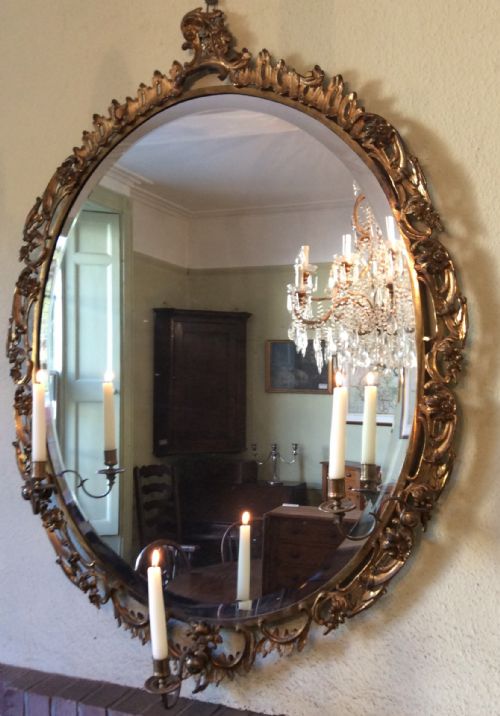 FANTASTIC LARGE OVAL ORMOLU MIRROR - ADDITIONAL PHOTO 6