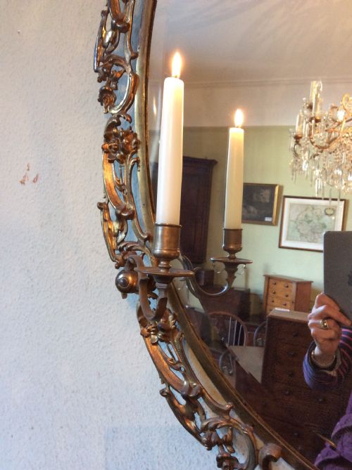 FANTASTIC LARGE OVAL ORMOLU MIRROR - ADDITIONAL PHOTO 8