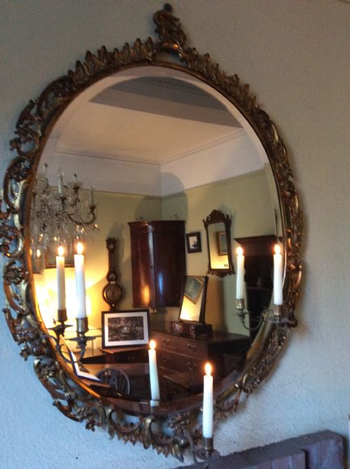 FANTASTIC LARGE OVAL ORMOLU MIRROR - ADDITIONAL PHOTO 9