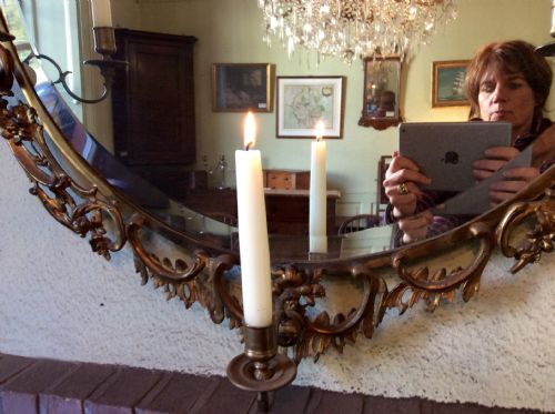 FANTASTIC LARGE OVAL ORMOLU MIRROR - ADDITIONAL PHOTO 10