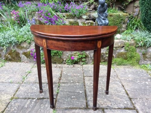 small demilune georgian tea table - CATEGORY: ANTIQUE TABLES - DATED GEORGIAN