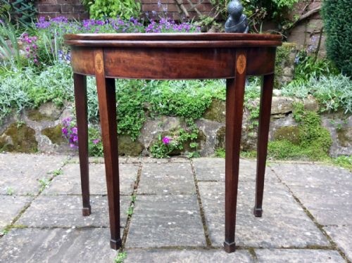 SMALL DEMILUNE GEORGIAN TEA TABLE - ADDITIONAL PHOTO 1