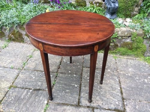 SMALL DEMILUNE GEORGIAN TEA TABLE - ADDITIONAL PHOTO 4