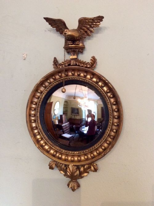regency eagle convex mirror - CATEGORY: ANTIQUE MIRRORS - DATED REGENCY