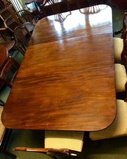 REGENCY MAHOGANY PEDESTAL DINING TABLE - ADDITIONAL PHOTO 6
