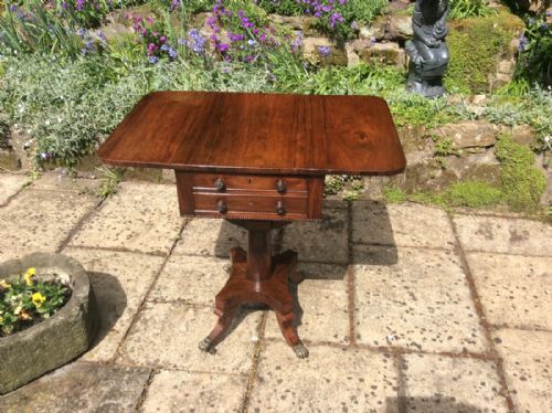 PRETTY REGENCY ROSEWOOD WORK TABLE - ADDITIONAL PHOTO 1