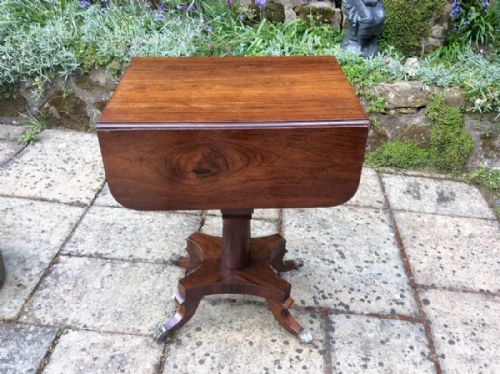 PRETTY REGENCY ROSEWOOD WORK TABLE - ADDITIONAL PHOTO 2