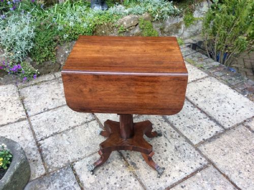PRETTY REGENCY ROSEWOOD WORK TABLE - ADDITIONAL PHOTO 3