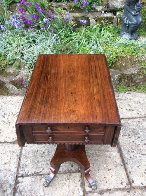 PRETTY REGENCY ROSEWOOD WORK TABLE - ADDITIONAL PHOTO 5